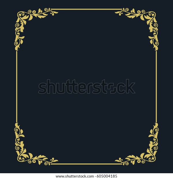 Thin Gold Beautiful Decorative Vintage Frame Stock Vector (Royalty Free ...