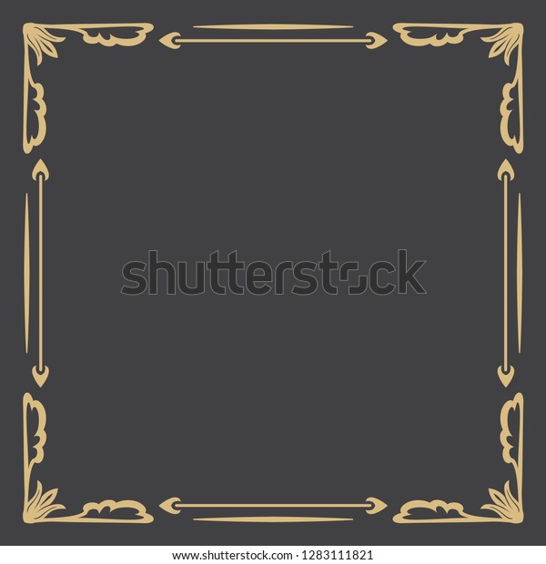 Thin gold decorative frame. An elegant element of\
design with the place for the text. Production of invitations,\
menu, cafe and boutiques.\
Vector.