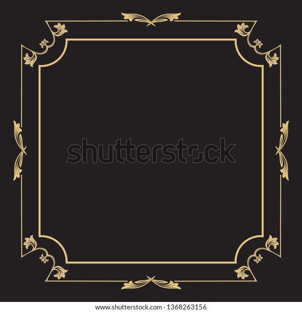Thin gold decorative frame. An elegant element of\
design with the place for the text. Production of invitations,\
menu, cafe and boutiques.\
Vector.