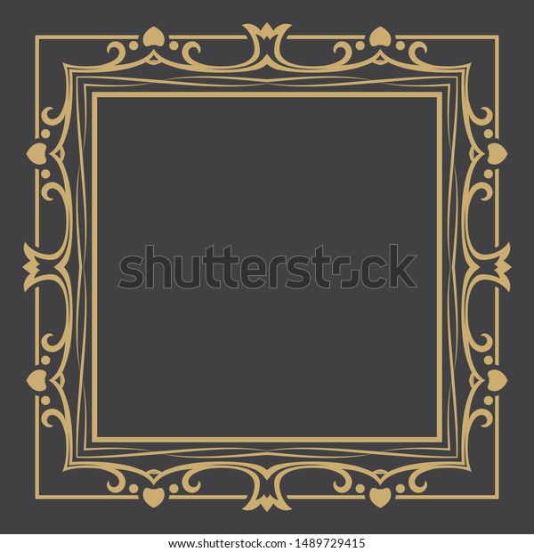 Thin gold decorative frame. An elegant element of
design with the place for the text. Production of invitations,
menu, cafe and boutiques.
Vector.