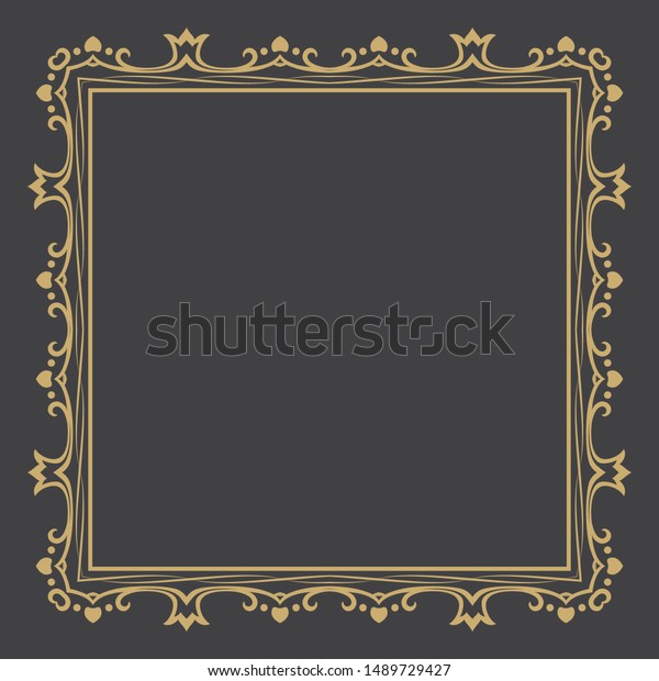 Thin gold decorative frame. An elegant element of
design with the place for the text. Production of invitations,
menu, cafe and boutiques.
Vector.