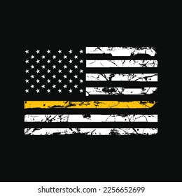 Thin Gold Line American Flag funny t-shirt design