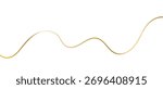 Thin gold line, string golden ribbon isolated on white background, vector illustration