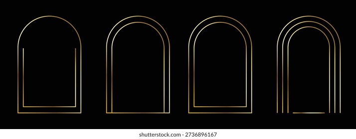 thin golden arch frame set gold arc border collection