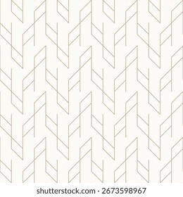 Contornos castanho-dourados finos sobre fundo bege claro, padrão linear geométrico sem costura. Perfeito para papéis de parede, têxteis, embalagem, papel de embrulho, textura de linha de ouro