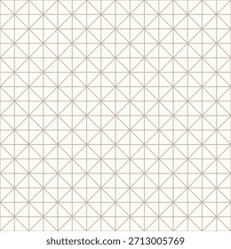 Thin golden brown outlines on light beige background, seamless geometric linear pattern
