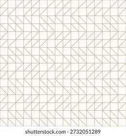 Thin golden brown outlines on light beige background, seamless geometric linear pattern