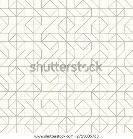 Thin golden brown outlines on light beige background, seamless geometric linear pattern