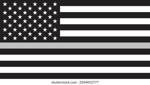 Thin Gray Line American Correction Officer Law Enforcement Flag Illustration