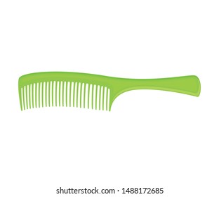 Thin green comb. Vector illustration on a white background.