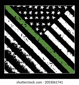 Thin Green Line American Flag Essential T-Shirt Vector Design