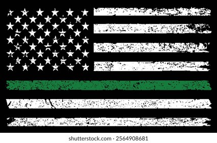 Thin Green Line Flag. A Sign To honor and respect American border patrol