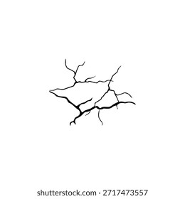 Diseño minimalista de la silueta de línea de grieta de suelo delgado.