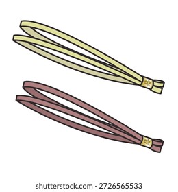 Fitas faixas de cabelo plano desenho vetor modelo de maquete de design.