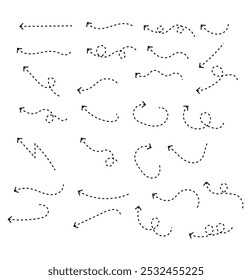 conjunto de ícones de seta desenhada à mão fina. setas de doodle desenhadas à mão para plano de negócios, apresentação e educação, apontando . ícone de vetor de seta desenhada à mão fina ilustração .
