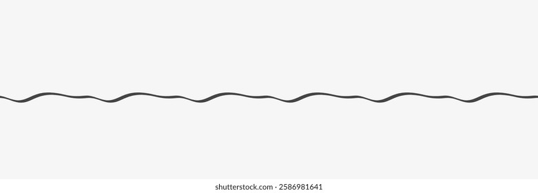 Thin hand drawn curved line. Simple pattern, seamless background