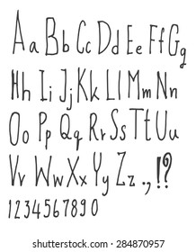 Thin Hipster Alphabet Hand-drawn.