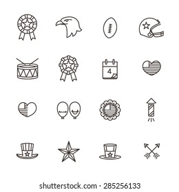 Thin icon america concept independence day, Vector sign symbol