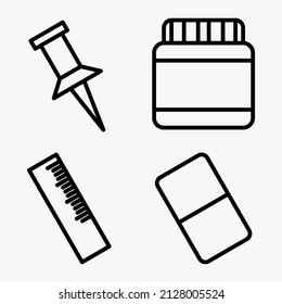 thin icon design. a set of thin stationery icon designs