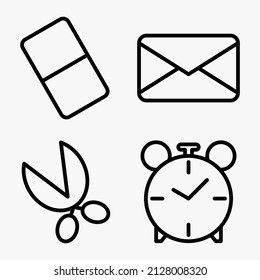 thin icon design. a set of thin stationery icon designs