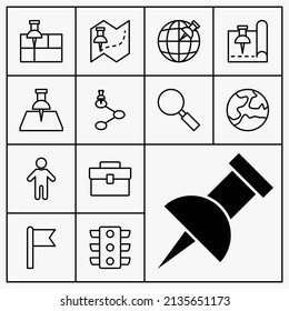 thin icon pack. a pack of thin map icons