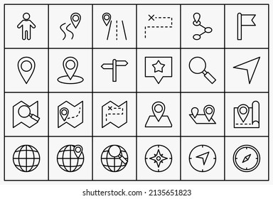 thin icon pack. a pack of thin map icons
