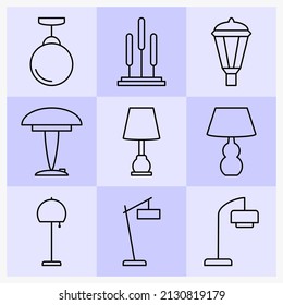 Thin Icon Set Thin Icon Lights Stock Vector (Royalty Free) 2130819179 ...