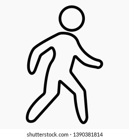 Thin icon of a walking man isolated minimal single flat linear icon for application and info-graphic. Commercial line vector icon for websites and mobile minimalistic flat design.