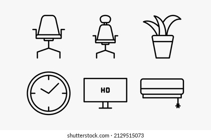 thin icons. a set of thin icon living room furniture designs