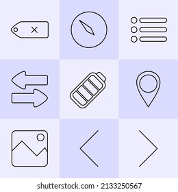 thin icons. a set of simple thin icons for UI and application interfaces