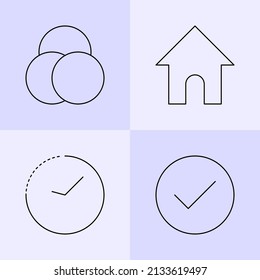 iconos finos. un conjunto de iconos finos simples para interfaces de interfaz de usuario y de aplicación