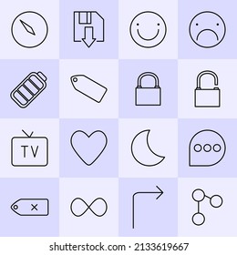 thin icons. a set of simple thin icons for UI and application interfaces