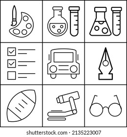 thin icons. stationery and school icon