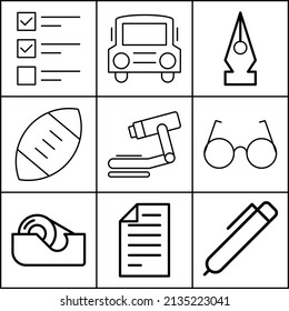 iconos finos. icono de diseño de fondo y escuela
