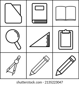 iconos finos. icono de diseño de fondo y escuela
