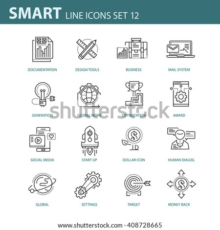 Thin icons Vector.