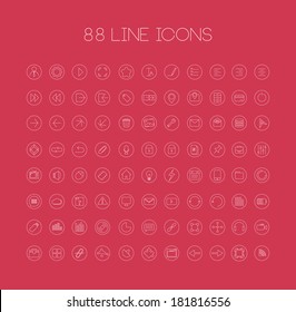 Thin icons for web and mobile