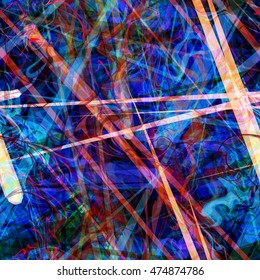 Thin intersecting stripes, wavy lines. Abstract seamless vector pattern.