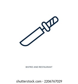 thin knife icon from bistro and restaurant collection. Thin linear thin knife, knife, cook outline icon isolated on white background. Line vector thin knife sign, symbol for web and mobile