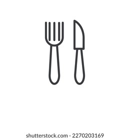 icono de la navaja fina. Icono delgado de la línea delgada de la colección de restaurantes. Vector de contorno aislado en fondo blanco. El símbolo de cuchillo fino editable puede ser usado web y móvil