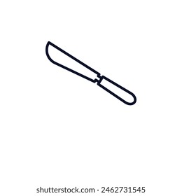 thin knife outline icon.  Thin line icon from bistro and restaurant collection. Editable vector isolated on white background