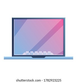 Thin laptop icon. Cartoon of thin laptop vector icon for web design isolated on white background