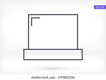 thin laptop vector screen  vector, balance, measurement  icon line linear style on the background. Best icon 10 eps illustration 