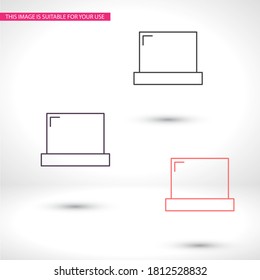 thin laptop vector screen  vector, balance, measurement  icon line linear style on the background. Best icon 10 eps illustration 