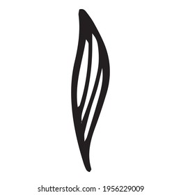 Thin leaf icon. Hand drawn and outline illustration of Thin leaf vector icon for web design