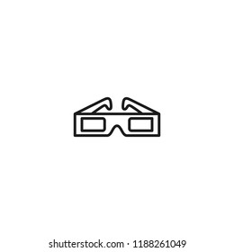 thin line 3d glasses icon on white background