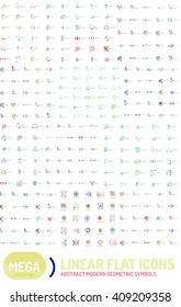 Thin line abstract logo mega collection, modern flat design