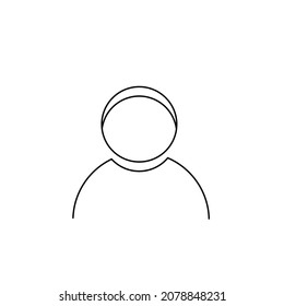 Thin line account icon isolated on white background.outline user flat icon