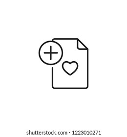 thin line add to wishlist icon on white background