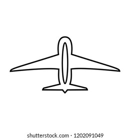 Thin line airplane icon